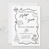 Invitation Main Whimsical tiré Mariage Quirky (Devant)