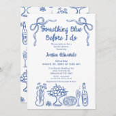 Invitation Main Whimsical Tiré Quelque Chose Fête des mariées (Devant / Derrière)