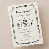 Invitation Main Whimsical tiré Quirky Engagement Party