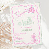 Invitation Main Whimsical tiré Quirky Wavy Engagement Party
