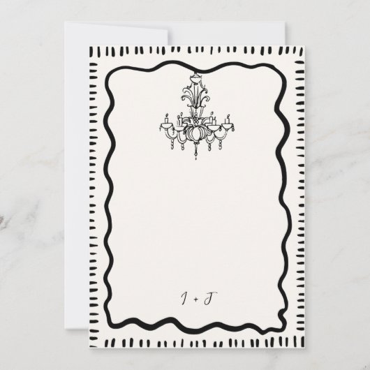 Invitation Main Whimsical tiré Quirky Wavy Engagement Party (Dos)