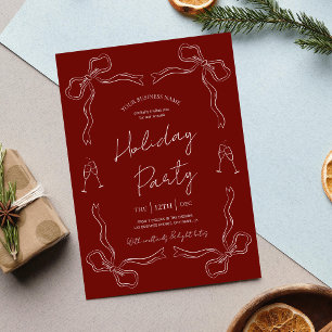 Invitation Main Whimsical tiré Red Holiday Business Party