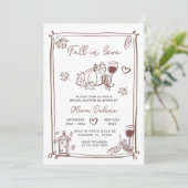 Invitation Main Whimsical Tiré Tomber Dans La Fête des mariée (Debout devant)