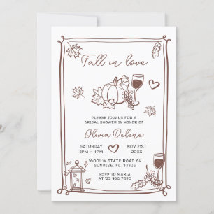 Invitation Main Whimsical Tiré Tomber Dans La Fête des mariée
