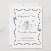Invitation Main Whimsical Tirée Blue Cream Party (Devant)