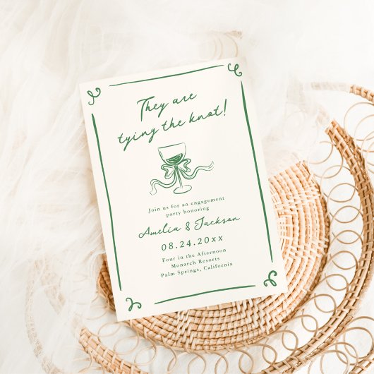 Invitation Main Whimsical tirée Green Engagement Party
