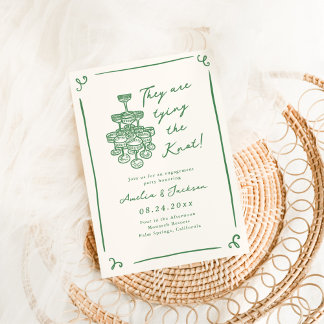 Invitation Main Whimsical tirée Green Engagement Party