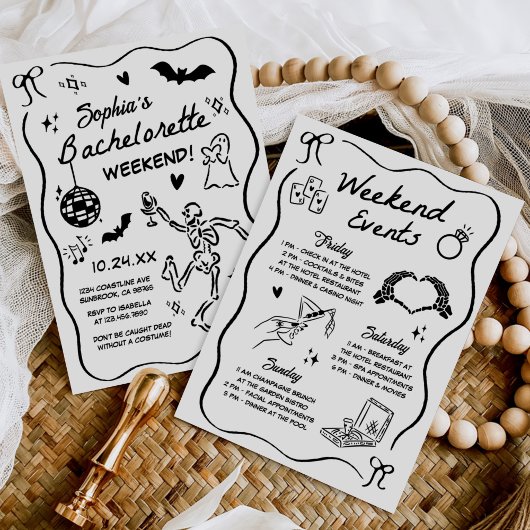 Invitation Main Whimsical Tirée Halloween Bachelorette