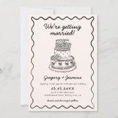 Invitation Main Whimsical Tirée main manuscrite Mariage irky (Devant)