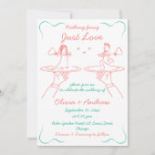 Invitation Main Whimsical Tirée main manuscrite Mariage irky (Devant)