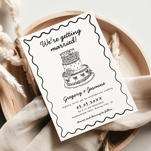 Invitation Main Whimsical Tirée main manuscrite Mariage irky