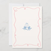 Invitation Main Whimsical tirée rose et Fête des mariées bleu (Dos)