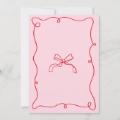 Invitation Main Whimsical tirée rose et Fête des mariées roug (Dos)