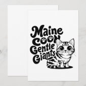 Invitation Maine Coon Géants gentils Chat (Devant / Derrière)