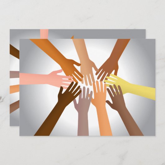 Invitation Mains colorées (Devant / Derrière)