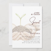Invitation Mains de Clean Sprout Un petit bébé Sprout Shower (Devant)