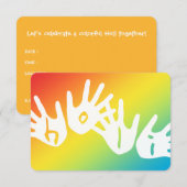 Invitation mains de la couleur (Devant / Derrière)