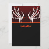 Invitation Mains de squelette orange (Dos)