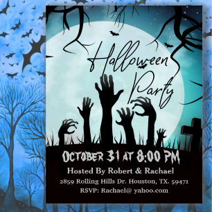 Invitation Mains Du Cimetière Épouvantable Halloween Adulte