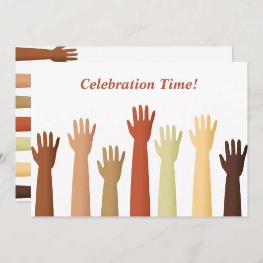 Invitation Mains Élevées, Temps De Célébration ! (Devant / Derrière)