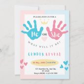 Invitation Mains minuscules, grande surprise : un rose et ble (Devant)