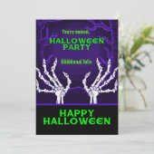 Invitation Mains pourpres de squelette (Debout devant)