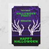 Invitation Mains pourpres de squelette (Devant)