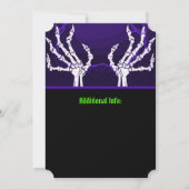 Invitation Mains pourpres de squelette (Dos)