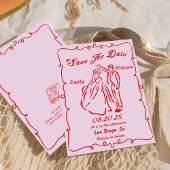 Invitation Mains Whimsical Rose Tirée Mariage Enregistrer La 