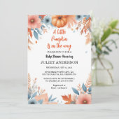 Invitation Maintenant Baby shower d'automne de la ferme rose (Debout devant)