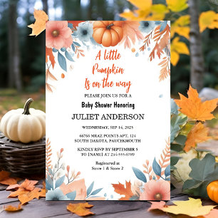 Invitation Maintenant Baby shower d'automne de la ferme rose 