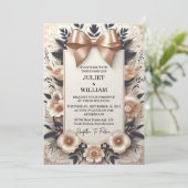 Invitation Maintenant Banners Bows Satin Chic Ribbon coupe Ma (Debout devant)