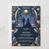 Invitation Maintenant Castle Luxury Fuchsia Crown Royal Blue  (Devant)