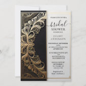 Invitation Maintenant dentelle florale huile d'or Embossée do (Devant)