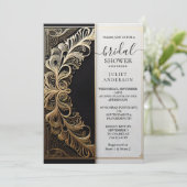Invitation Maintenant dentelle florale huile d'or Embossée do (Debout devant)