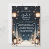 Invitation Maintenant Forest Stars Neige brillant Fête des ma (Devant)