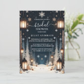 Invitation Maintenant Forest Stars Neige brillant Fête des ma (Debout devant)