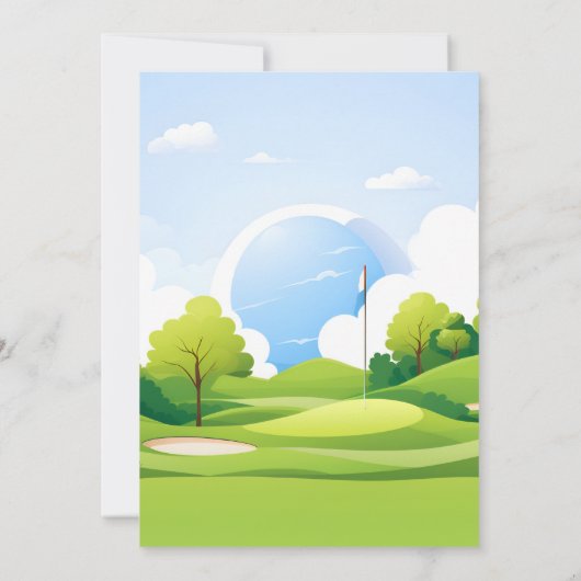 Invitation maintenant garçon joli golf trou dans un premier 1 (Dos)