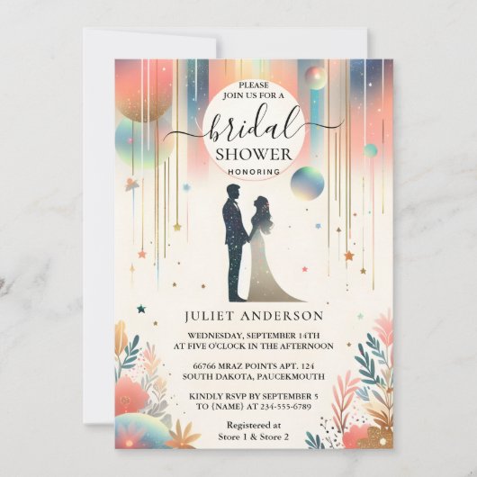 Invitation Maintenant Glam Bright Pastel Ombre Parties scinti (Devant)