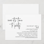 Invitation Maintenant, il est temps de faire la fête, Mariage (Devant / Derrière)