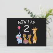 Invitation Maintenant, j'ai 2 ans 2e anniversaire au Zoo (Debout devant)