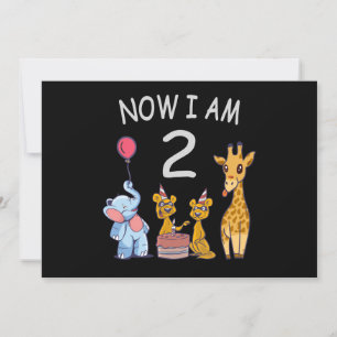 Invitation Maintenant, j'ai 2 ans 2e anniversaire au Zoo