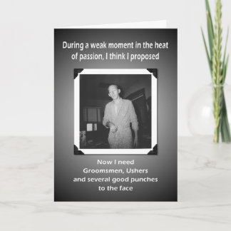 Invitation Maintenant j'ai besoin de garçons d'honneur et