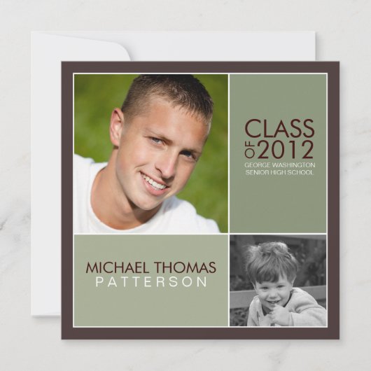 Invitation Maintenant Moderne Bloc Graduation Party Invitatio (Devant)