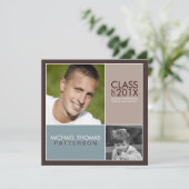 Invitation Maintenant Moderne Bloc Graduation Party Invitatio (Debout devant)