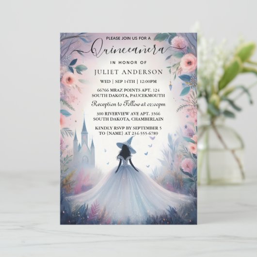 Invitation Maintenant Nature Tree Witch Enchanted Forest Quin (Debout devant)