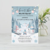 Invitation Maintenant Neige Rustique Froide Glace Cosy hiver  (Debout devant)