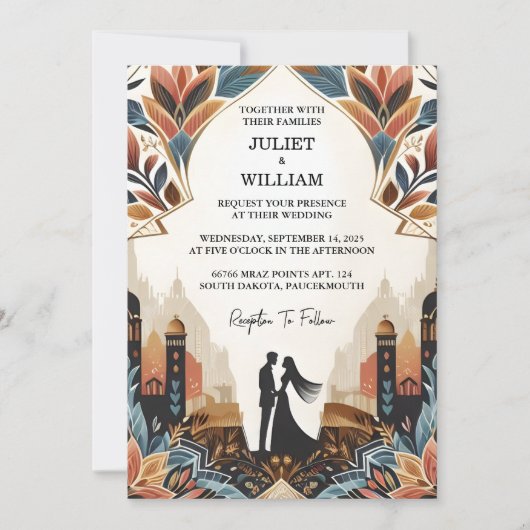 Invitation Maintenant Ornat Retro Arabe Exotic Bold Mariage d (Devant)