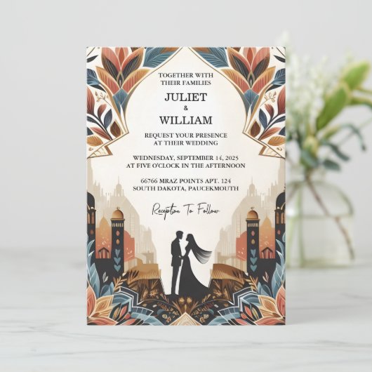 Invitation Maintenant Ornat Retro Arabe Exotic Bold Mariage d (Debout devant)