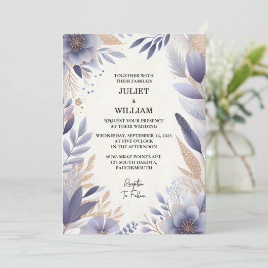 Invitation Maintenant Plum Automne Printemps Été Lavande Sage (Debout devant)